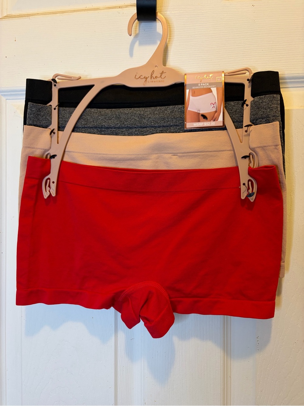 Icy Hot Women's Seamless Boyshort Panties - Red (4 Pack)